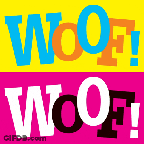 Woof Woof Text GIF