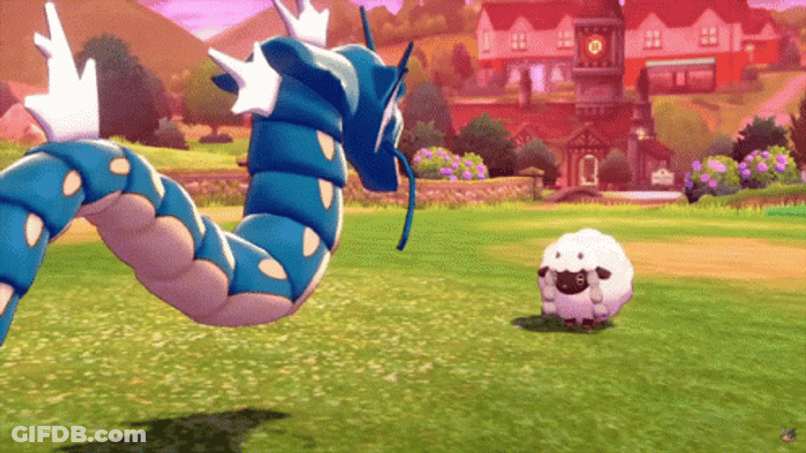 Wooloo Attacked By Gyarados GIF