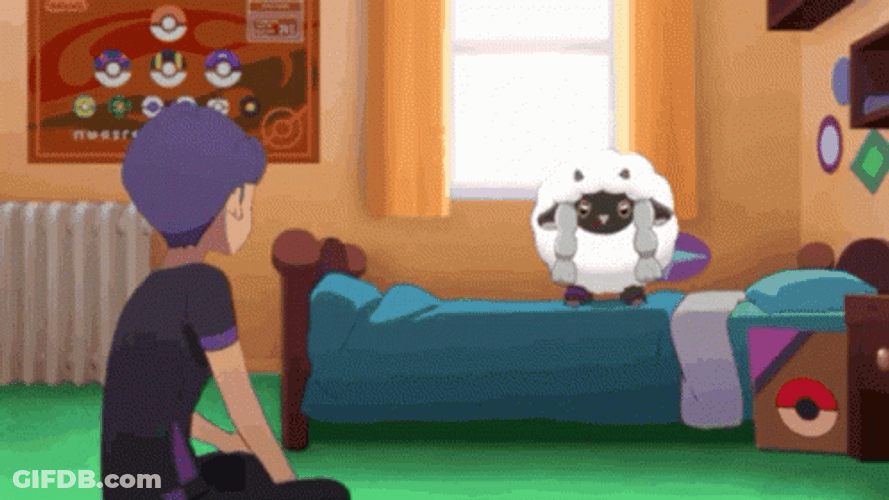 Wooloo Jumping From Bed GIF