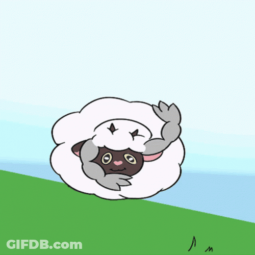 Wooloo Rolling From The Top Of Mountain GIF