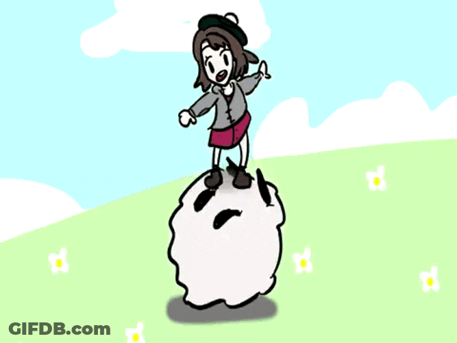 Wooloo Rolling While Shield Chan On The Top GIF