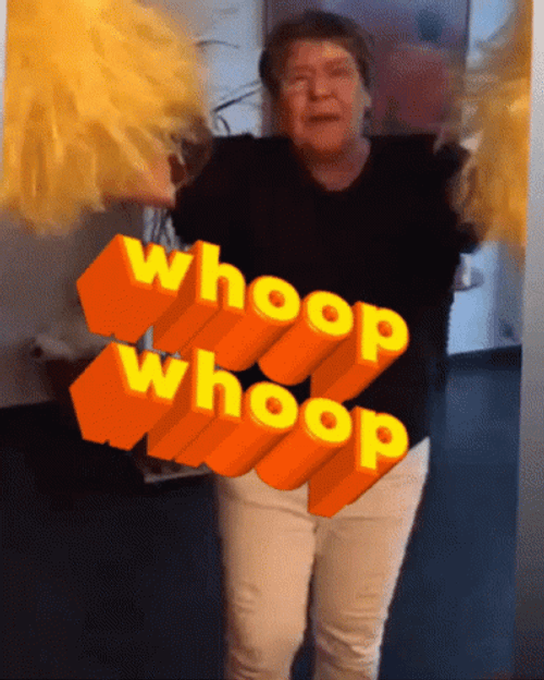 Woop Woop Old Woman With Pompoms GIF