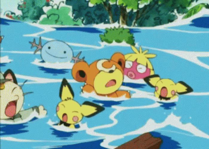 Wooper Happy Swimming With Friends GIF