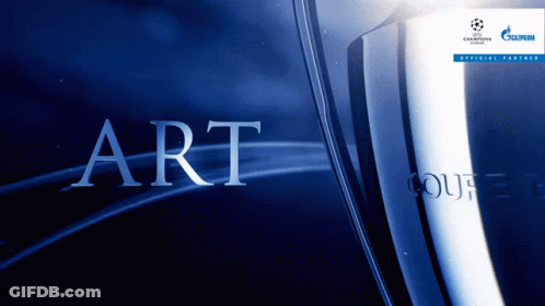Word Art On Blue Background With Trophy GIF
