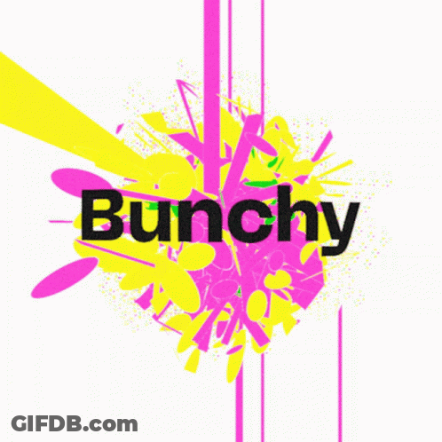 Word Bunchy On Pink Background GIF