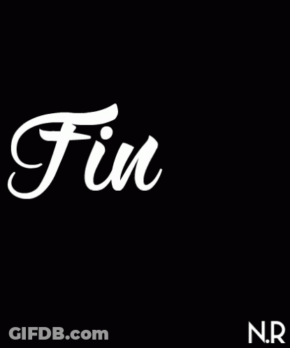 Word Fin In White On Black GIF