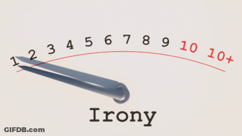Word Irony On White Background GIF