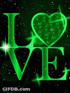 Word Love Written In Gold With Heart GIF