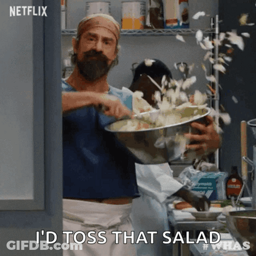 Word Salad Christopher Meloni Throwing Salad GIF