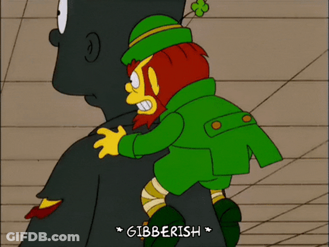 Word Salad Leprechaun Talking Gibberish The Simpsons GIF