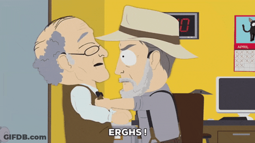 Word Salad Scared Farmer Babbling South Park GIF