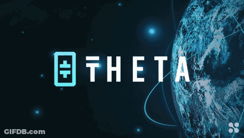 Word Theta On Blue Background GIF