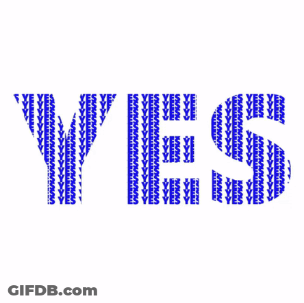 Word Yes Made Of Blue Letters GIF