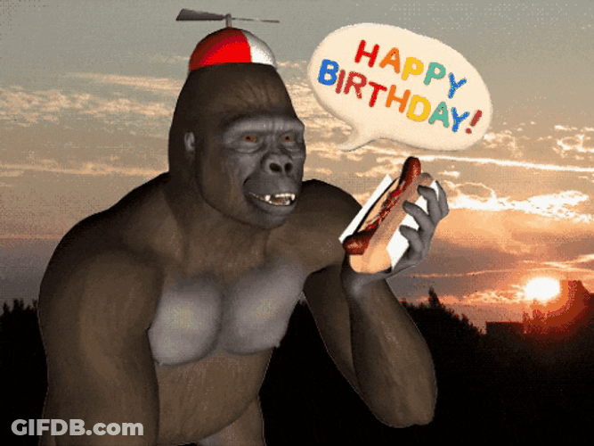 Wordle Birthday Big Gorilla GIF