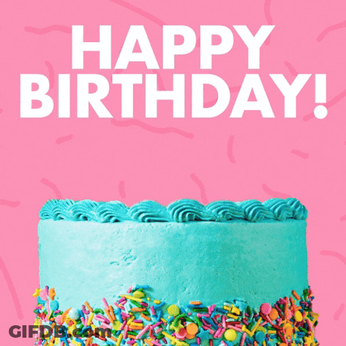 Wordle Birthday Dancing Cake GIF