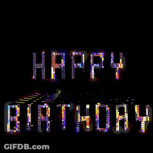 Wordle Birthday Disco Ball GIF