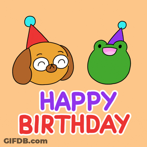 Wordle Birthday Dog And Frog GIF