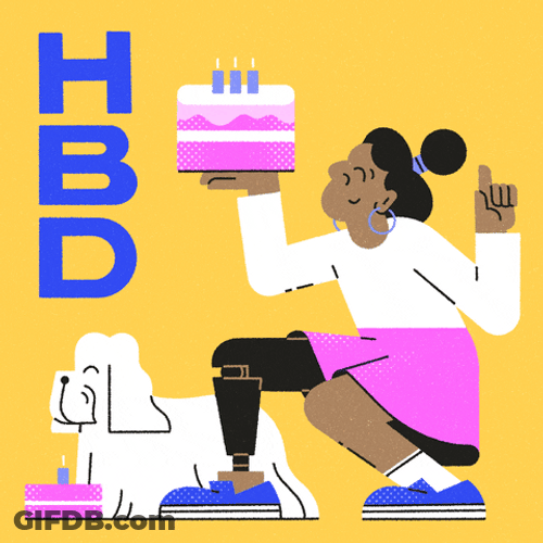 Wordle Birthday Girl And Dog GIF