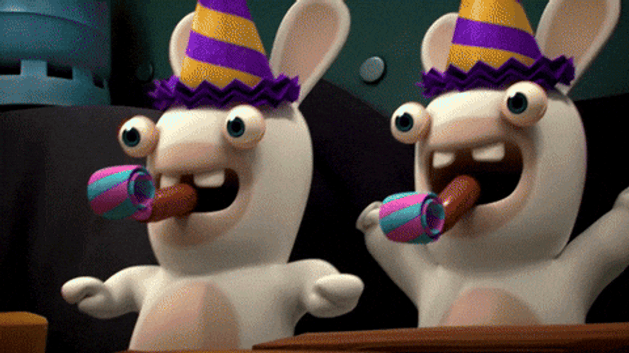 Wordle Birthday Raving Rabbids GIF