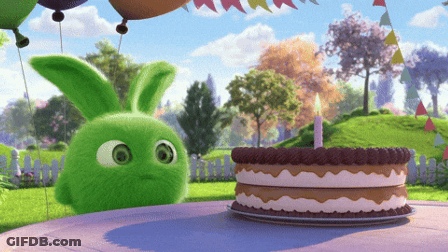 Wordle Birthday Sunny Bunnies GIF