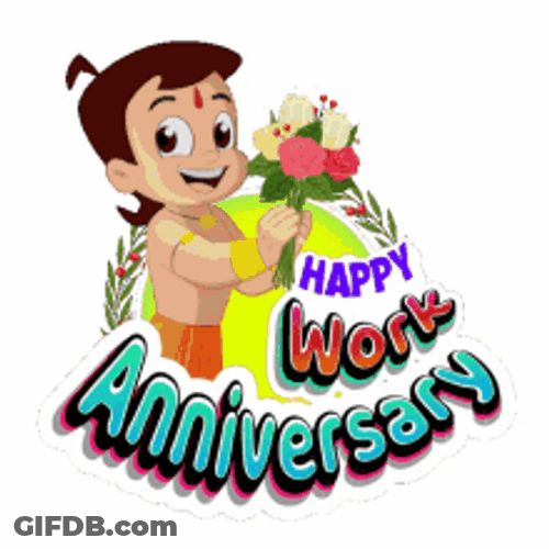 Work Anniversary Kid Animation Backdrop GIF