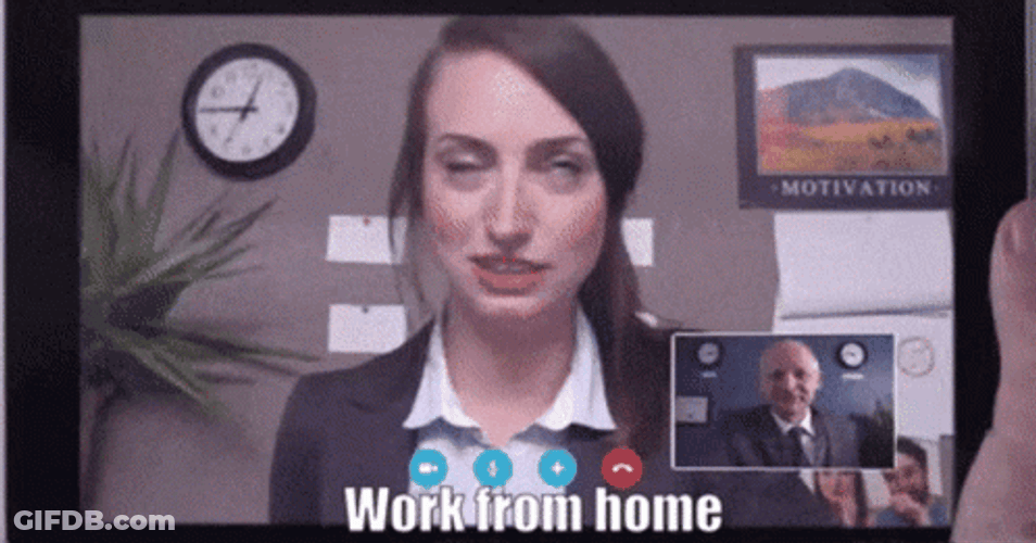 Work From Home Employees Meet Each Other GIF
