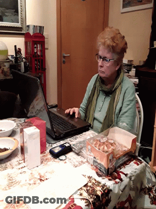 Work From Home Grandma GIF