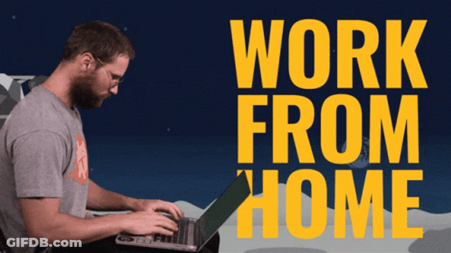 Work From Home Guy Typing On Laptop GIF