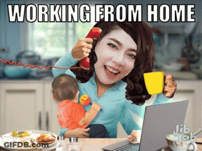 Work From Home Mom With Her Baby GIF