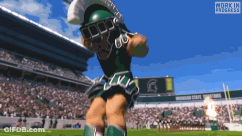 Work In Progress Sign Above Football Game GIF