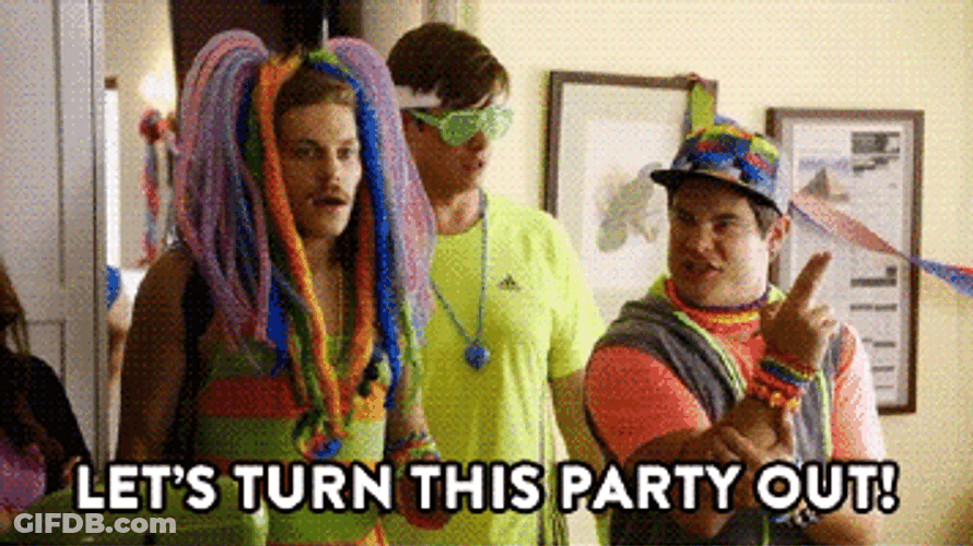 Workaholics Blake Anders Adam In Neon Party Outfits GIF