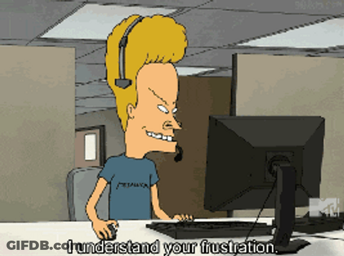 Working Beavis Butthead Office Frustration GIF