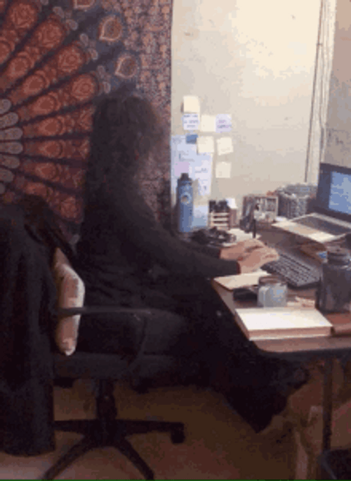 Working From Home Creepy Stress Bad Hair Day GIF
