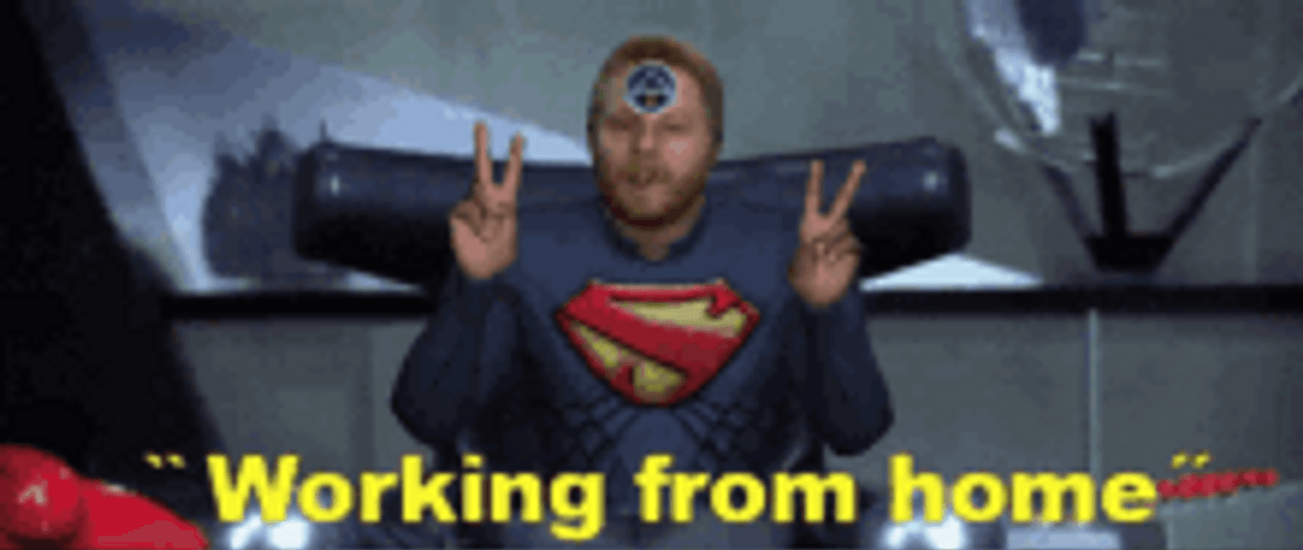 Working From Home Wfh Fake Superman GIF