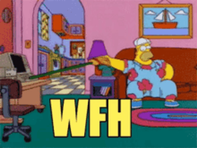 Working From Home Wfh Homer Simpson Funny Typing GIF