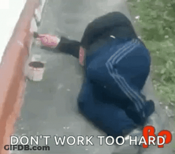 Working Hard Painting Lying In Pavement GIF