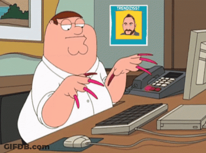 Working Hard Peter Griffin Long Nails GIF