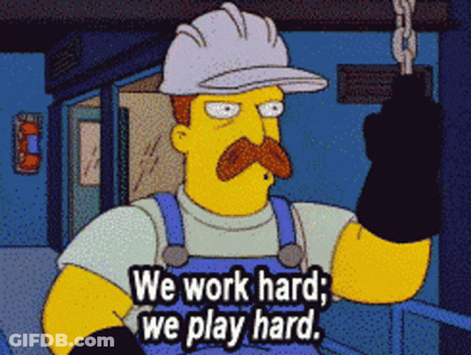 Working Hard Playing Hard The Simpsons GIF