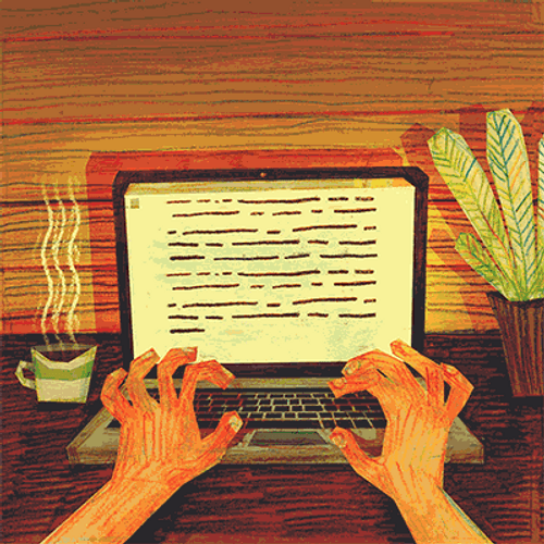 Working Laptop Typing Overtime GIF
