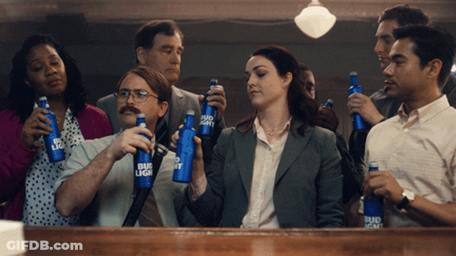 Workmates Drinking Beer GIF