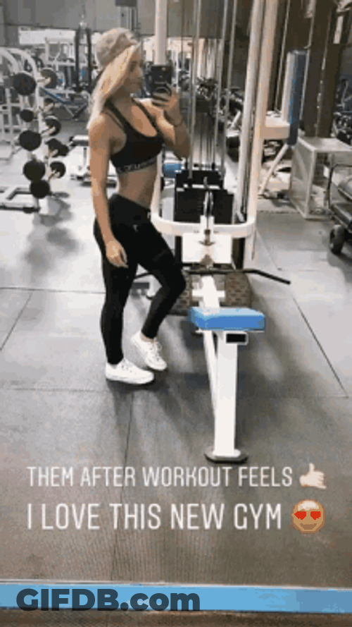 Workout Selfie Side Checking Out GIF