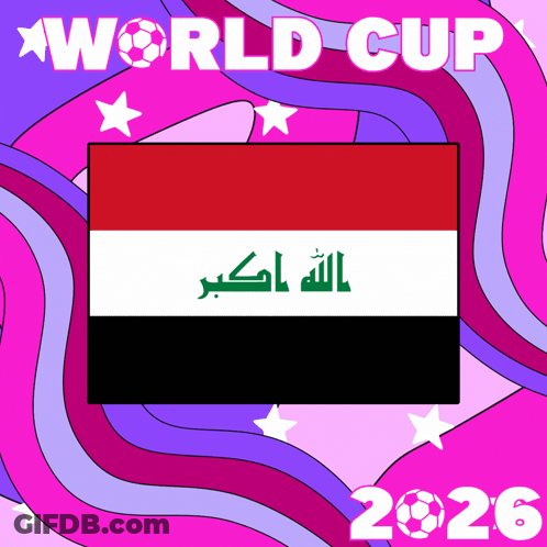 World Cup 2026 Iraq Flag Poster GIF