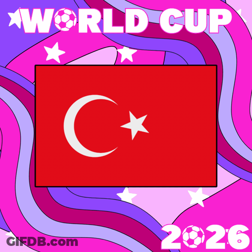 World Cup 2026 Poster With Red Flag GIF