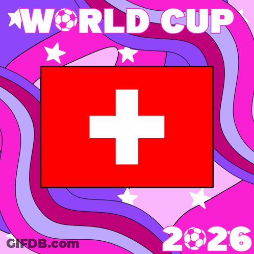 World Cup 2026 Poster With Swiss Flag GIF