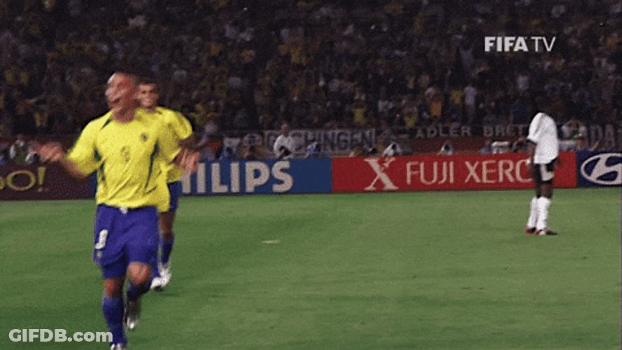 World Cup Brazilian Footballer Ronaldo Happy GIF