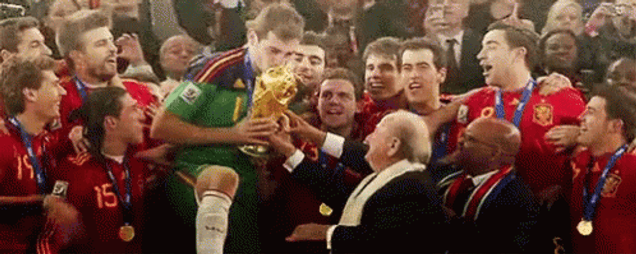 World Cup Spain Soccer Team Victory GIF