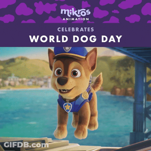 World Dog Day Animated Celebration GIF