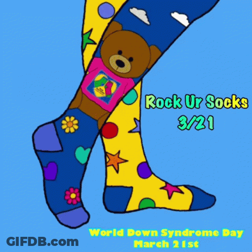 World Down Syndrome Day Poster With Socks GIF