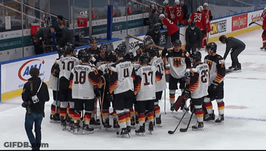 World Junior Ice Hockey Huddle GIF