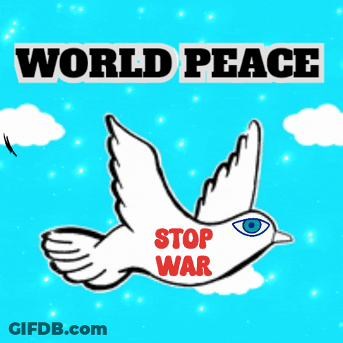 World Peace Poster With White Dove GIF